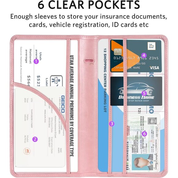 Car Registration and Insurance Holder - Vehicle Glove Box Car Organizer, Auto Tr - Picture 3 of 7